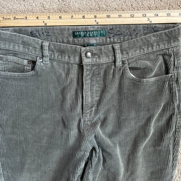 Lauren Jeans Co. Pants Womens 10P Gray Corduroy Jeans Straight Leg Ralph Lauren - Picture 6 of 8